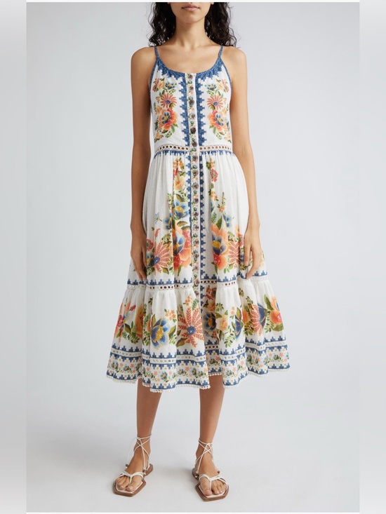 FARM Rio Dresses & Skirts - Farm Rio Delicate Garden A-Line Cotton Dress